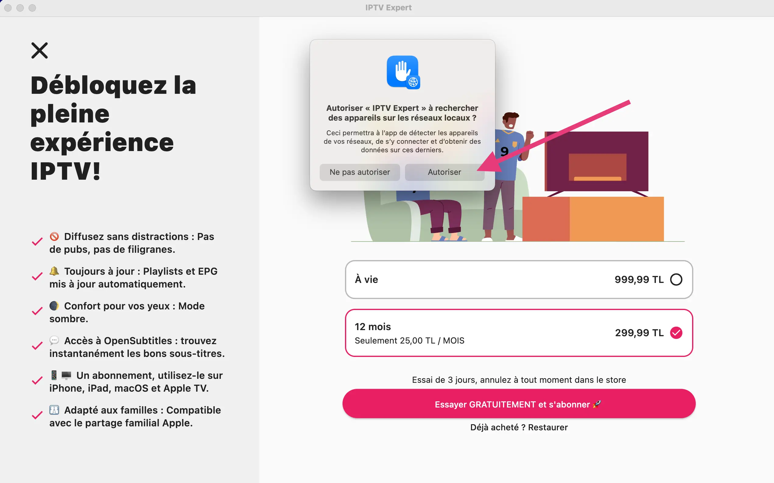 Autoriser le reseau local sur iPhone et iPad