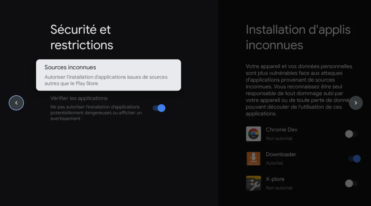 Activation des sources inconnues pour Downloader sur Fire Stick